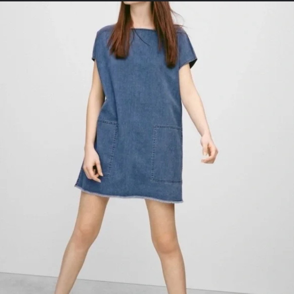 Wilfred Free Light Blue Denim Dress - Picture 1 of 5